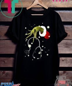 Grinch Hand Hold Stethoscope Nurse Christmas 2020 Shirt