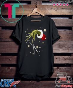 Grinch hand holding Hair Scissors Christmas Shirt