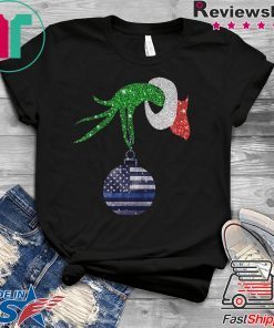 Grinch hand holding Ornament Police Christmas shirt