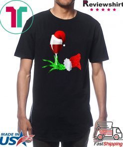 Grinch hand holding a glass of wine shirt Christmas shirt