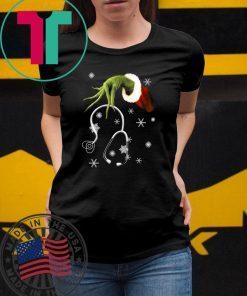 Grinch hand holding stethoscope Christmas ShirtGrinch hand holding stethoscope Christmas Shirt