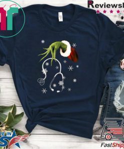 Grinch hand holding stethoscope Christmas Shirt