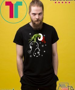 Grinch hand holding stethoscope Christmas Shirt