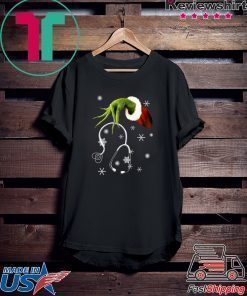 Grinch hand holding stethoscope Christmas Shirt