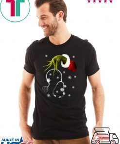 Grinch hand holding stethoscope Christmas T-Shirt