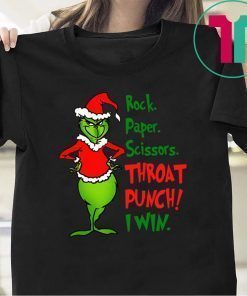 Grinch rock paper scissors throat punch I win Tee Shirt