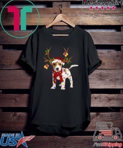 Jack Russell Terrier Reindeer Christmas light shirt