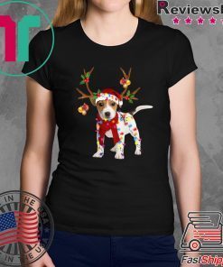 Jack Russell Terrier Reindeer Christmas light shirt