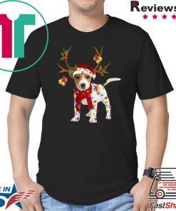 Jack Russell Terrier Reindeer Christmas light shirt