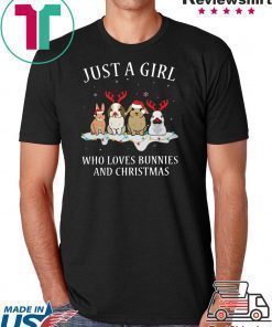 Just a girl who loves bunnies and christmas Shirt