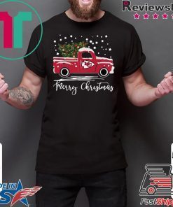 Kansas City Chiefs pickup truck Merry Christmas shirt