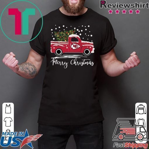 Kansas City Chiefs pickup truck Merry Christmas shirt