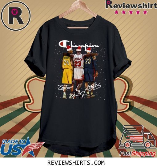 Kobe Bryant Michael Jordan and LeBron James Santa Christmas Shirt