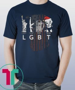 LGBT LIBERTY GUNS BEER TRUMP SANTA HAT CHRISTMAS 2020 SHIRT