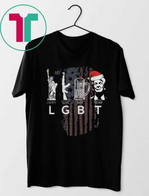 LGBT LIBERTY GUNS BEER TRUMP SANTA HAT CHRISTMAS 2020 SHIRT