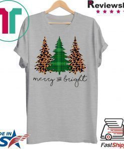 Leopard Plaid Christmas Trees Tee Shirt