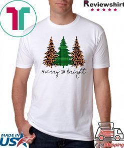 Leopard Plaid Christmas Trees Tee Shirt