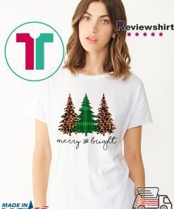 Leopard Plaid Christmas Trees Tee Shirt