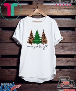 Leopard Plaid Christmas Trees Tee Shirt