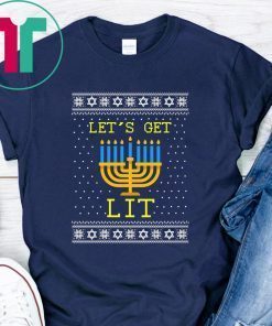 Let’s Get Lit Hanukkah Ugly Christmas Shirt