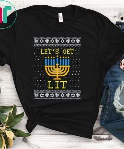 Let’s Get Lit Hanukkah Ugly Christmas Shirt