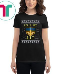 Let’s Get Lit Hanukkah Ugly Christmas Shirt