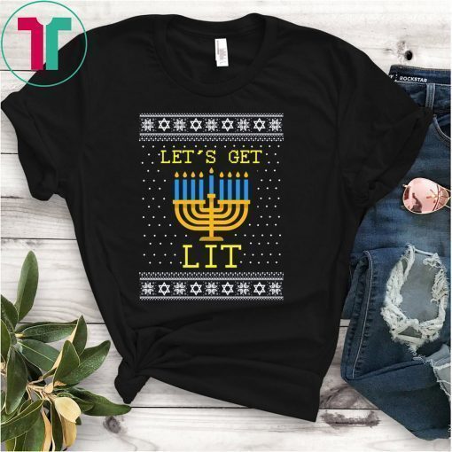 Let’s Get Lit Hanukkah Ugly Christmas Shirt