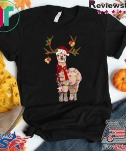 Llama Reindeer Christmas Light shirt