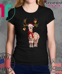 Llama Reindeer Christmas Light shirt