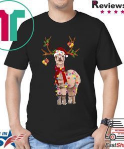 Llama Reindeer Christmas Light shirt