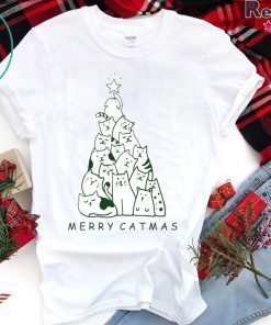 Merry Catmas Christmas Tree T-Shirt