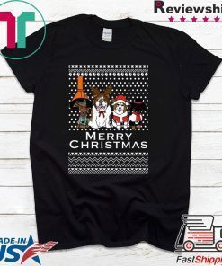 Merry Christmas Vintage Dogs Holidays Ugly T-Shirt