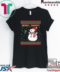 Merry Snoopy Snowman Christmas shirt
