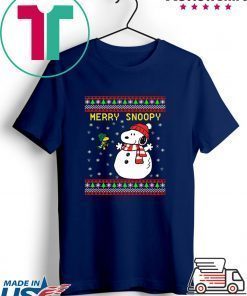 Merry Snoopy Snowman Christmas shirt