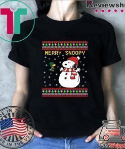 Merry Snoopy Snowman Christmas shirt