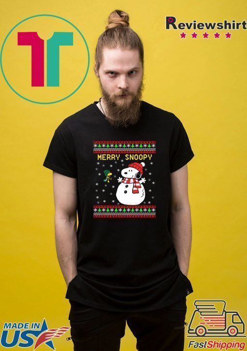 Merry Snoopy Snowman Christmas shirt