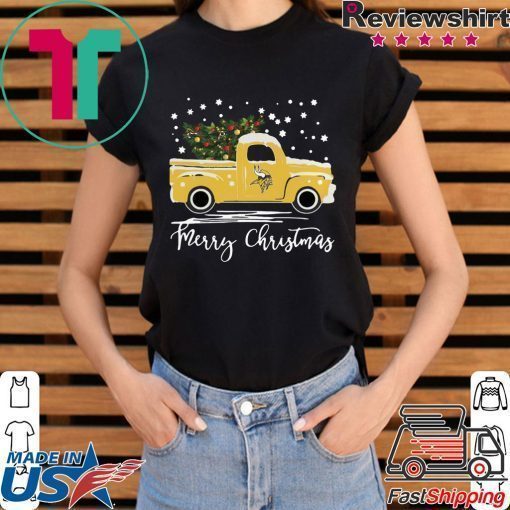 Minnesota Vikings pickup truck Merry Christmas shirt