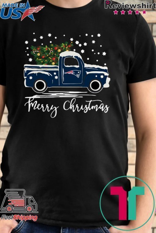 New England Patriots pickup truck Merry Christmas shirt