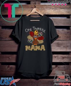 One Thankful Nana Turkey Leopart Thankgivings T-Shirt