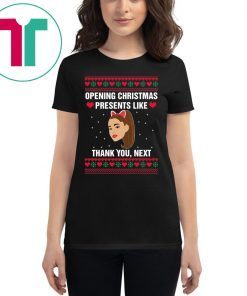 Opening Christmas Presents Like Ariana Grande Thank You Next Shirt