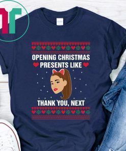 Opening Christmas Presents Like Ariana Grande Thank You Next Shirt