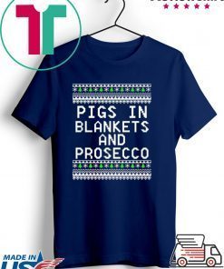 Pigs in blankets and Prosecco Christmas T-shirt