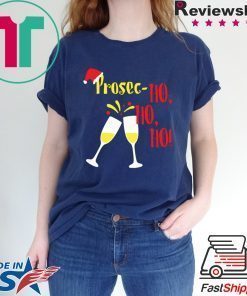 Prosec Ho Ho Ho Wine Christmas Celebration Black Tee Shirt