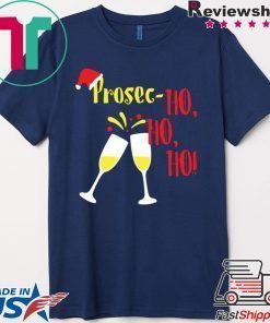 Prosec Ho Ho Ho Wine Christmas Celebration Black Tee Shirt