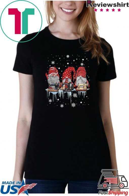 Red Gnome Sewing Christmas shirt