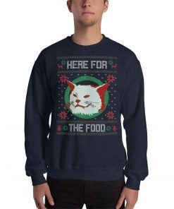 Smudge the cat Christmas sweater, Here for the food sweater, Unisex Sweatshirt