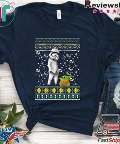 Star Wars Stormtrooper And Baby Yoda Ugly Christmas Shirt