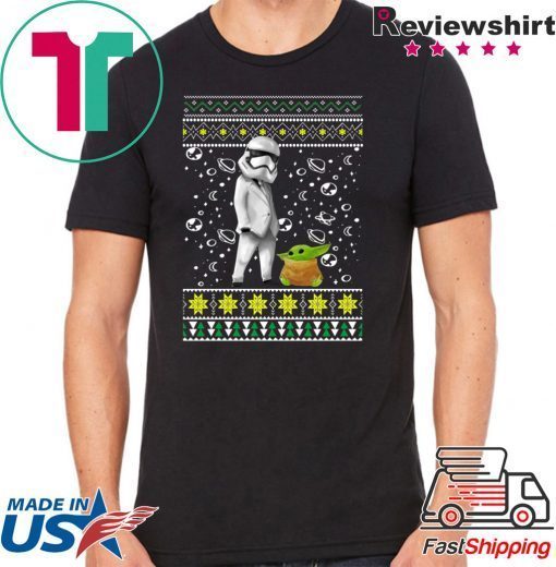 Star Wars Stormtrooper And Baby Yoda Ugly Christmas Shirt