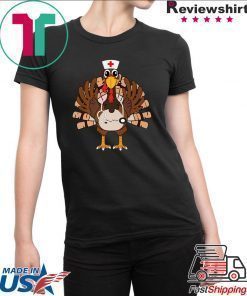 Thanksgiving Scrub Tops Women Turkey Nurse Holiday Nursing Premium T-Shirt