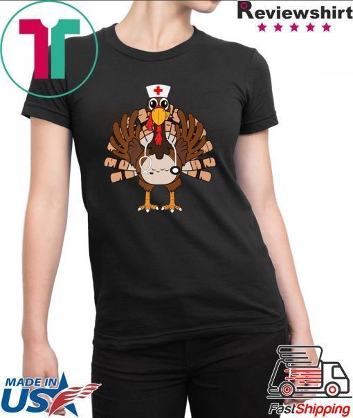 Thanksgiving Scrub Tops Women Turkey Nurse Holiday Nursing Premium T-Shirt